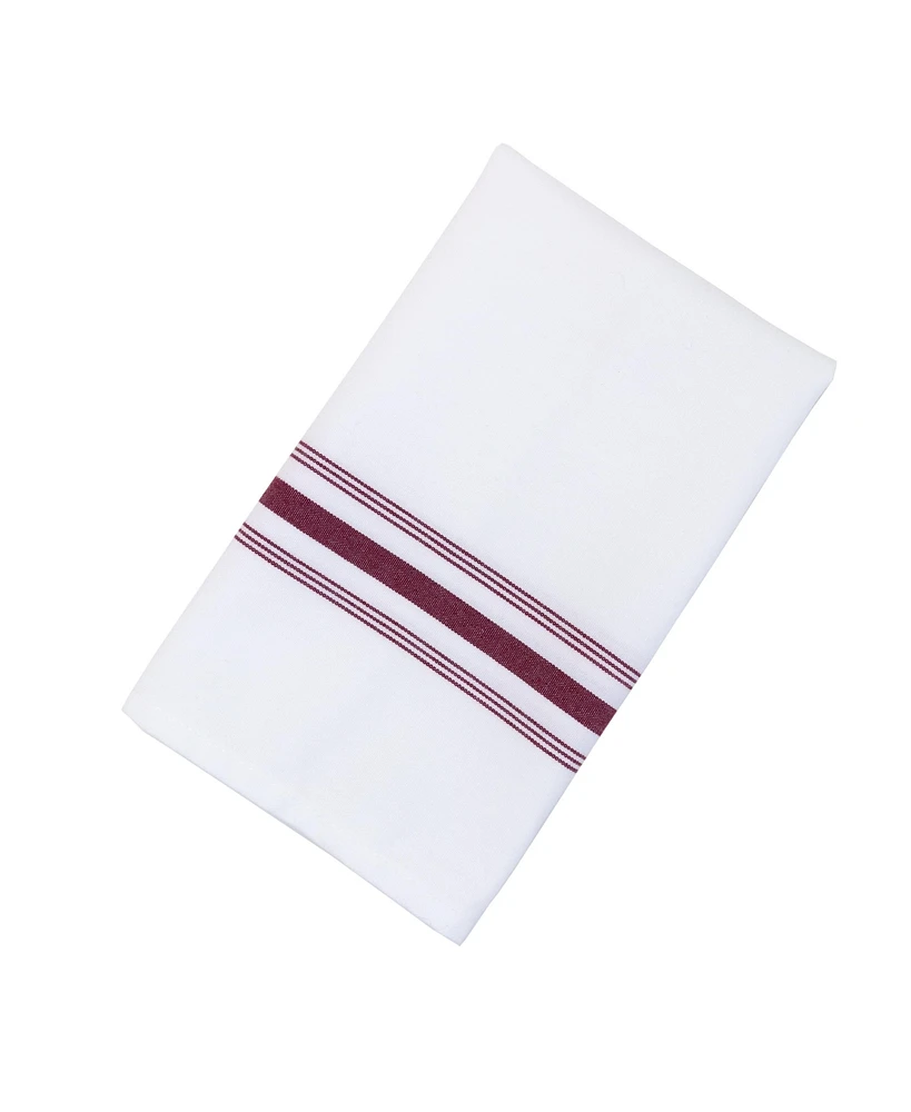 Arkwright Home Mariposa Bistro Dinner Napkins (12 Pack), 18x22, Soft Spun Polyester, Striped Color Options