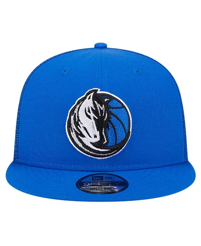 New Era Men's Blue Dallas Mavericks Evergreen Meshback 9FIFTY Snapback Hat