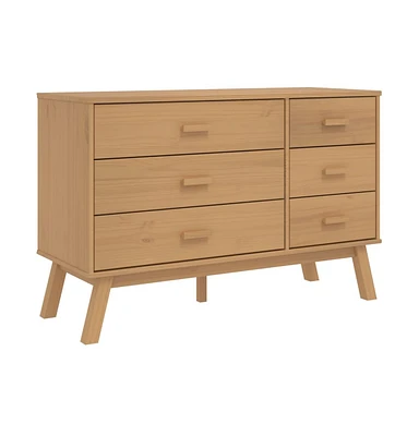 Drawer Cabinet Olden Brown Solid Wood Pine