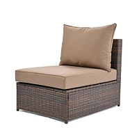 6-Piece Pe Wicker Rattan Patio Set with Coffee Table