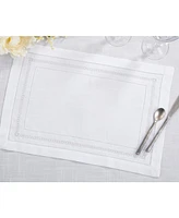 Saro Lifestyle Traditional Hemstitch Placemat Set of 12, 14"x20"