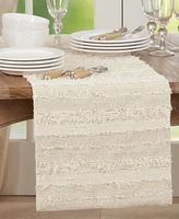 Saro Lifestyle Fringe Stripe Design Table Runner