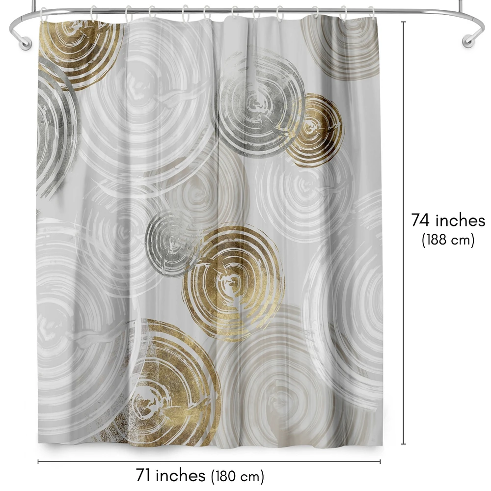 71x74 Abstract Shower Curtain - Spinning by Pi Creative Art