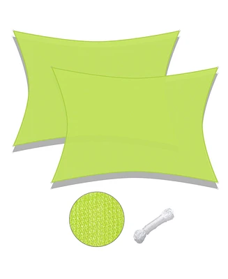 2 Pack 13x10 Ft 97% Uv Block Rectangle Sun Shade Sail Canopy Cover Net Poolside