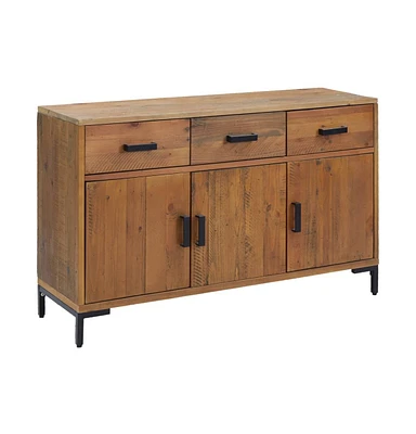 Sideboard Brown 43.3"x13.8"x27.6" Solid Wood Pine