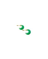Half moon — Green chalcedony earrings