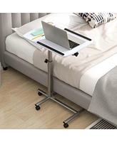 Adjustable Angle & Height Rolling Laptop Notebook Desk Stand Over Sofa Bed Table