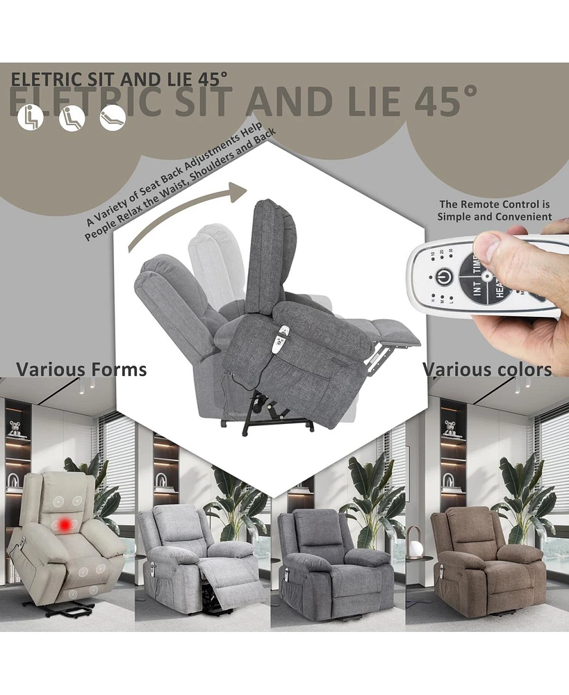 Massage Recliner Chair for Elderly with Remote Control