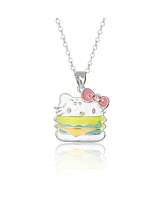 Sanrio Hello Kitty Enamel and Pink Cyrstal Cafe Hamburger 3D Pendant