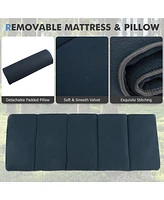 Folding Retractable Travel Camping Cot w/Removable Mattress & Carry Bag