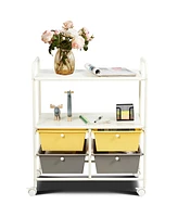 Rolling Storage Cart w/4 Drawers 2 Shelves Metal Rack Shelf Utility Organizer