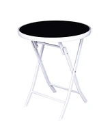 3 Pcs Folding Bistro Table Chairs Set Garden Backyard Patio Furniture