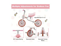 Kids Trike Bike 4-in-1 with Push Handle and Height-Adjustable Seat for Growing Kids