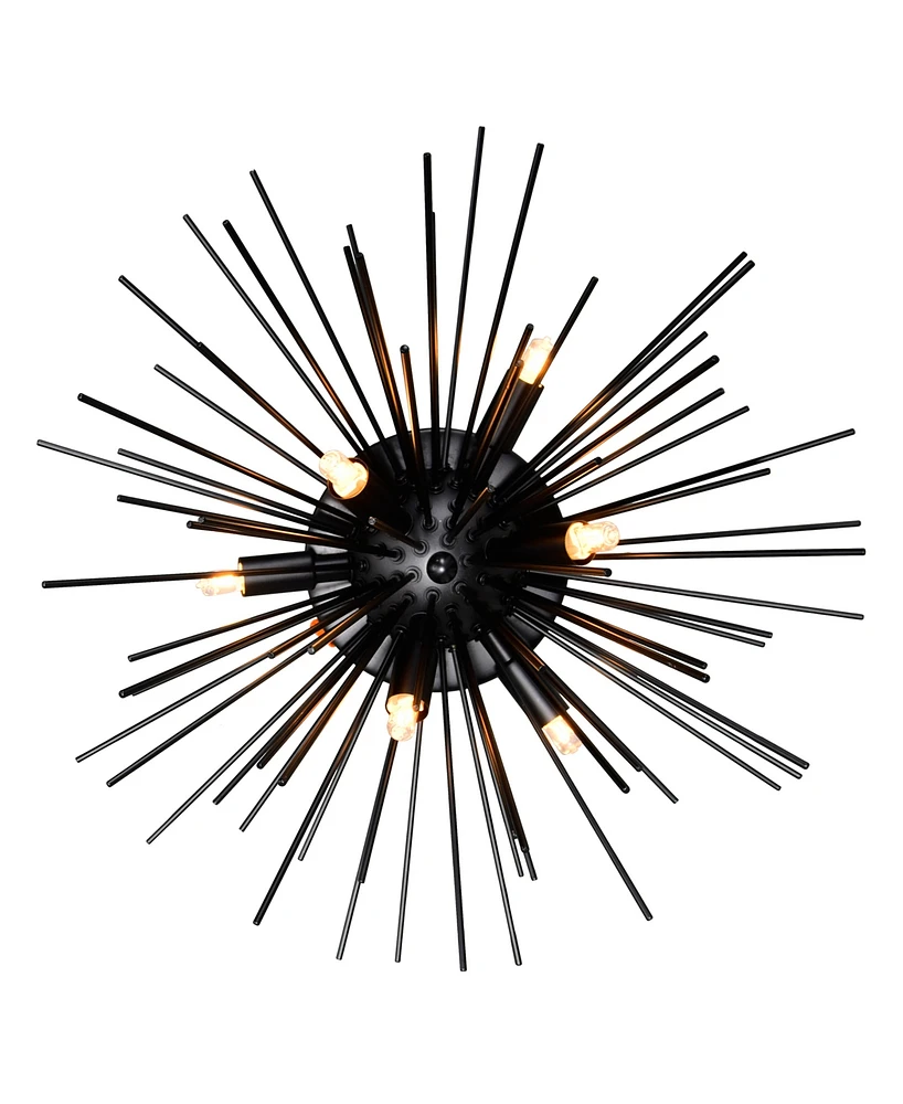 Cwi Lighting 11" Metal Savannah 6 Light Flush Mount