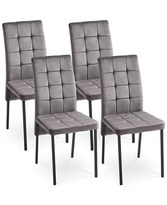 Streamdale Furniture 5-Piece Grey Velvet Dining Set