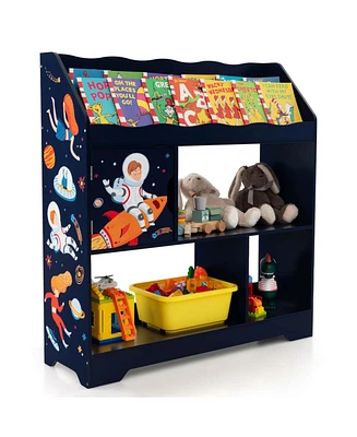 Toy Storage Organizer Display Stand 3-In-1 Kids Shelf with Book