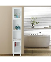71" Bathroom Tall Tower Storage Cabinet Organizer Display Shelves Bedroom