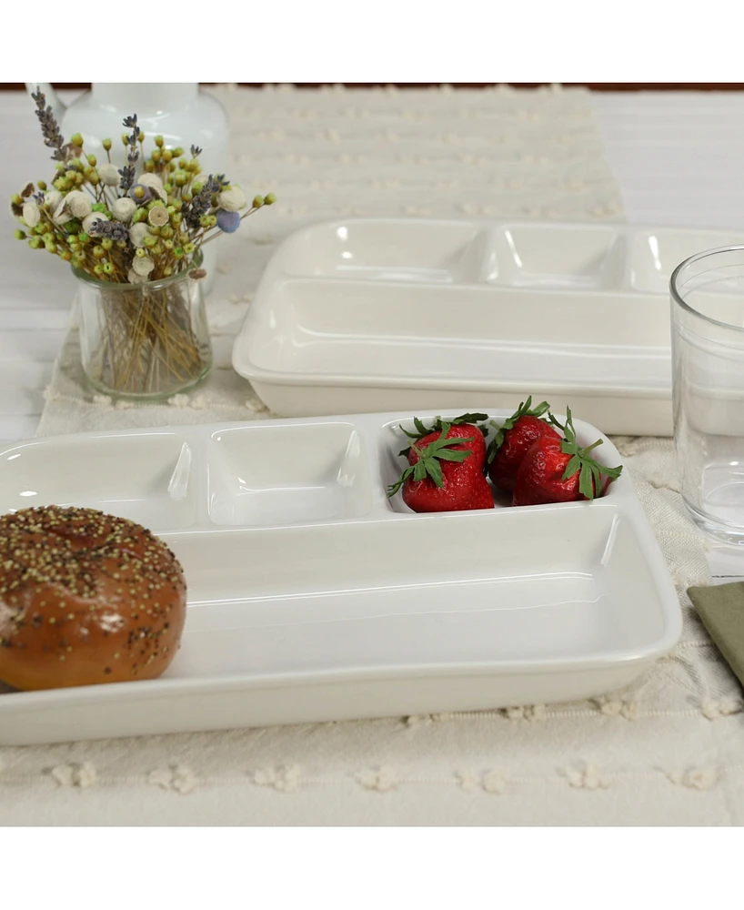 Bia Cordon Bleu Porcelain Divided Tv Tray, Set of 2