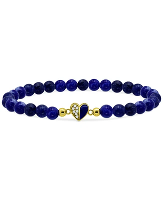 Giani Bernini Sodalite Bead & Cubic Zirconia Heart Stretch Bracelet, Created for Macy's