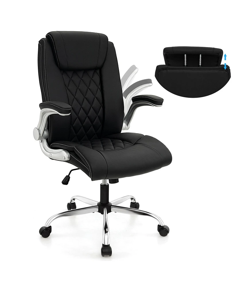 Pu Leather Office Chair Height Adjustable Executive Chair with Adjustable Headrest