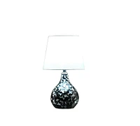 11.5" In Modern Black Seashell Swirl Pattern Mini Polyresin Table Lamp