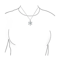 Bling Jewelry Blue Holiday Party Jewelry Set Cz Snowflake Earrings & Necklace Brooch Pin