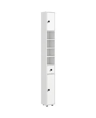 71" Tall White Storage Cabinet with Adjustable Shelves