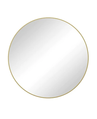 39" Gold Metal Framed Circular Wall Mirror