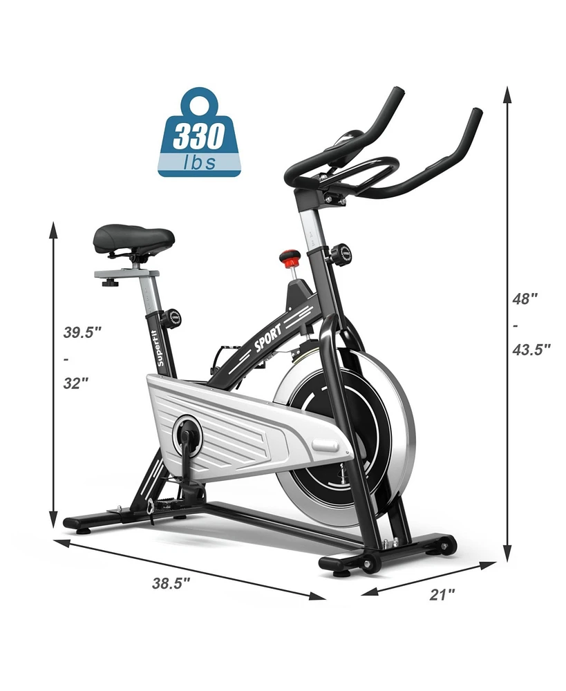 Indoor Exercise Bike with Heart Rate Sensors and Digital Monitor for Home Workouts