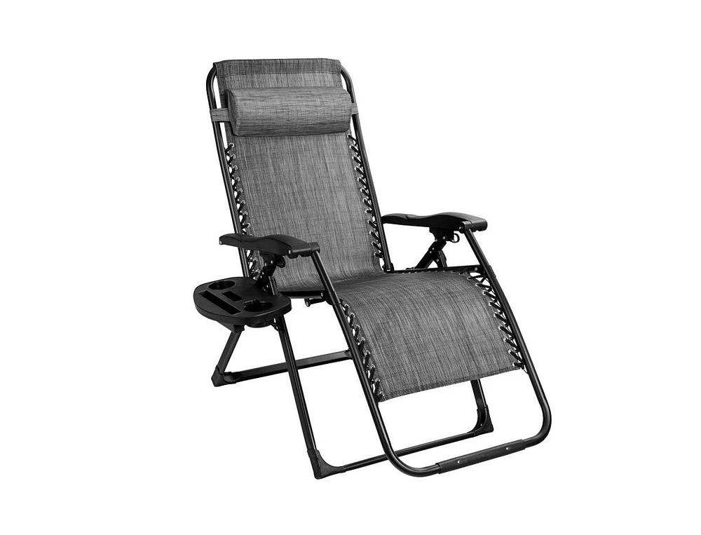 Slickblue Oversize Lounge Chair with Cup Holder of Heavy Duty for Outdoor