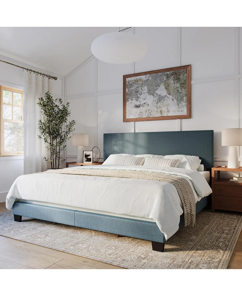 Amber & Emily Upholstered Modern King Bed