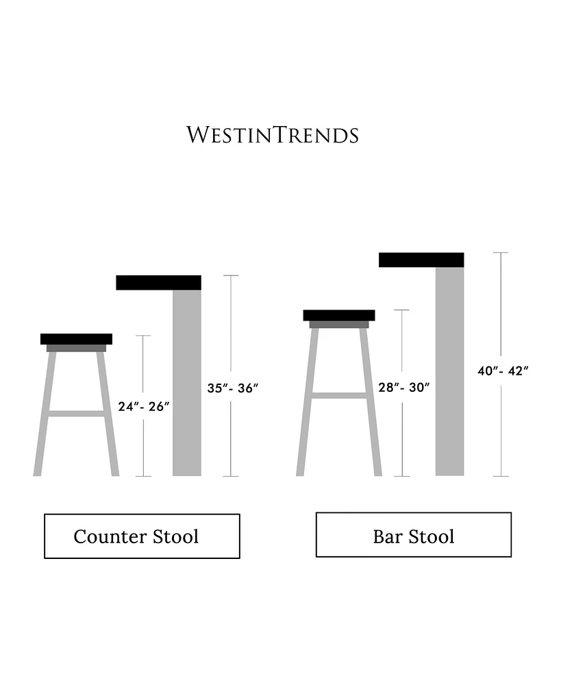 WestinTrends 24" Hdpe Outdoor Patio Round Counter Height Stool Set of 3