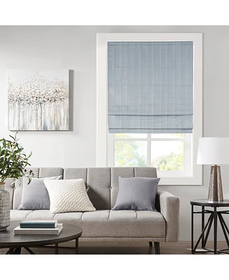 Madison Park Basketweave Room Darkening Cordless Roman Shade, Single Panel for Bedroom, Thermal Insulated Window Blind Treatment for Living Room