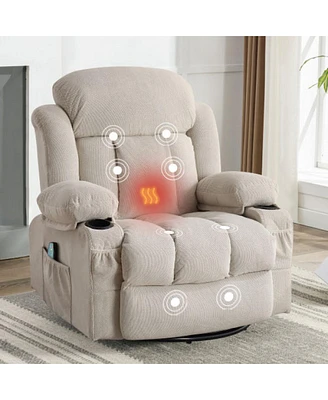 Massage Recliner Sofa with Usb and Cup Holders