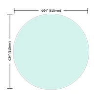 24 Inch Round Tempered Glass Table Top Clear Glass 3/8" Inch Thick Beveled Polished Edge