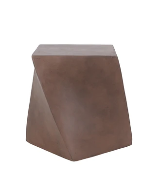 Lightweight Concrete Side Table with Live Edge and Abstract Twisted Design