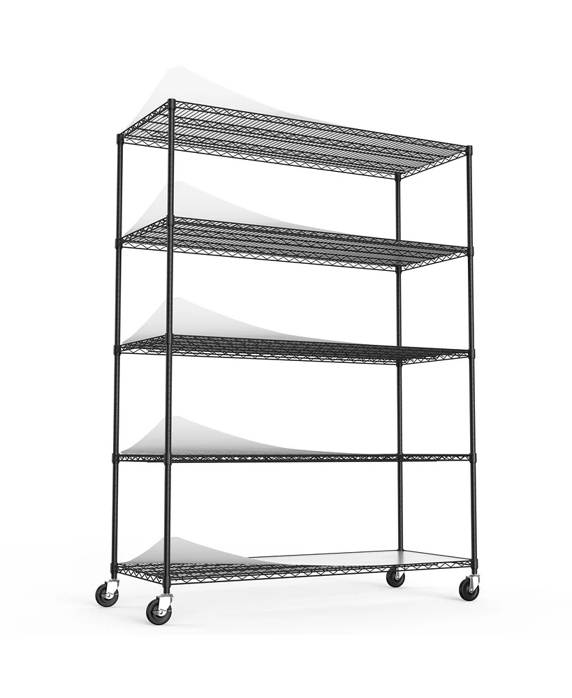 Heavy Duty Adjustable Storage Rack - 7500lbs - 82"x60"x24" - Black