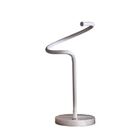 19-Inch Led Matte White Curvilinear S-Curve Spiral Tube Led Table Lamp