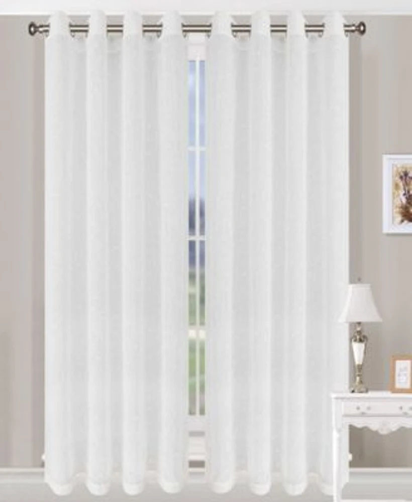 Superior Traditional Delicate Flower Sheer Grommet 2 Piece Curtain Panel Set