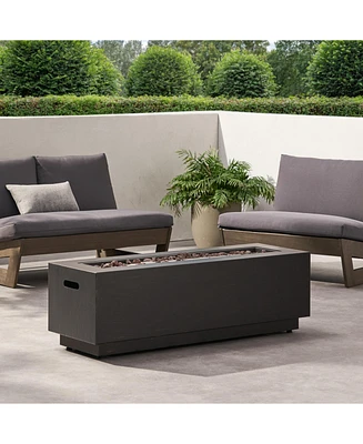 Stylish and Durable 50,000 Btu Rectangular Fire Pit, Assembly Not Required