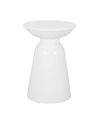 Modern Outdoor End Table Stylish and Durable Circular Pedestal Design