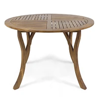 Stylish Acacia Wood Circular Patio Table with Smooth Leg Design