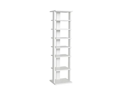 Slickblue 7-Tier Slim Wooden Vertical Shoe Rack for Entryway-White
