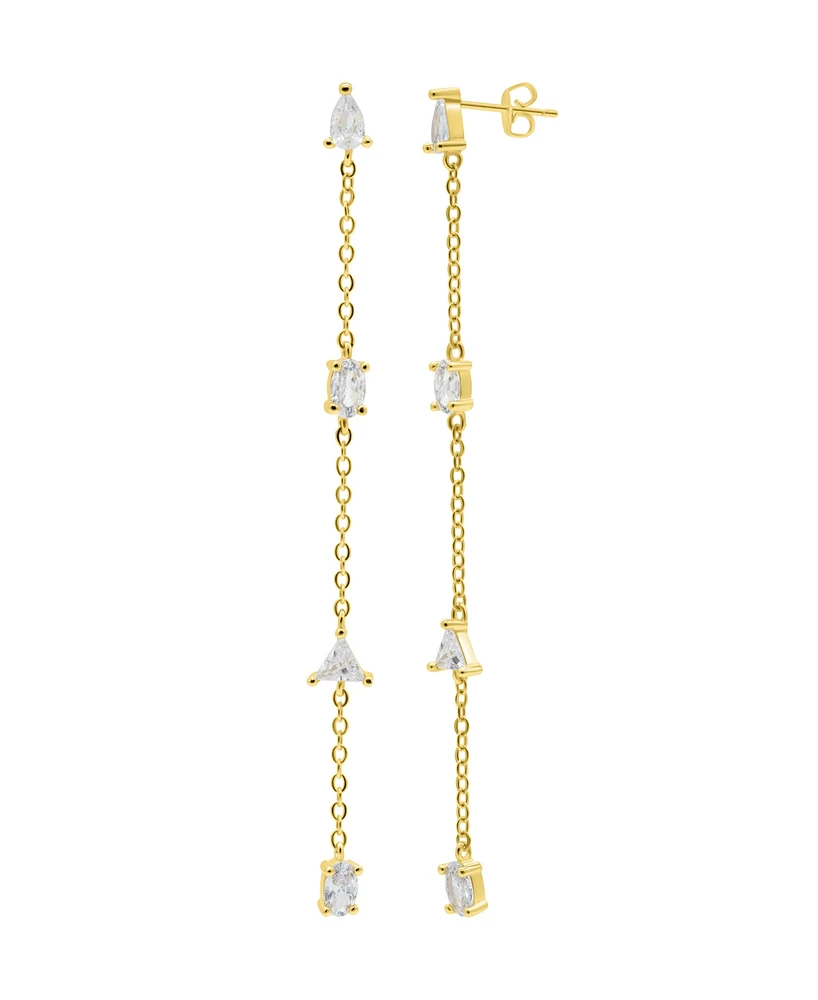 Adornia Gold Mixed Faux Stones Sweeper Earrings