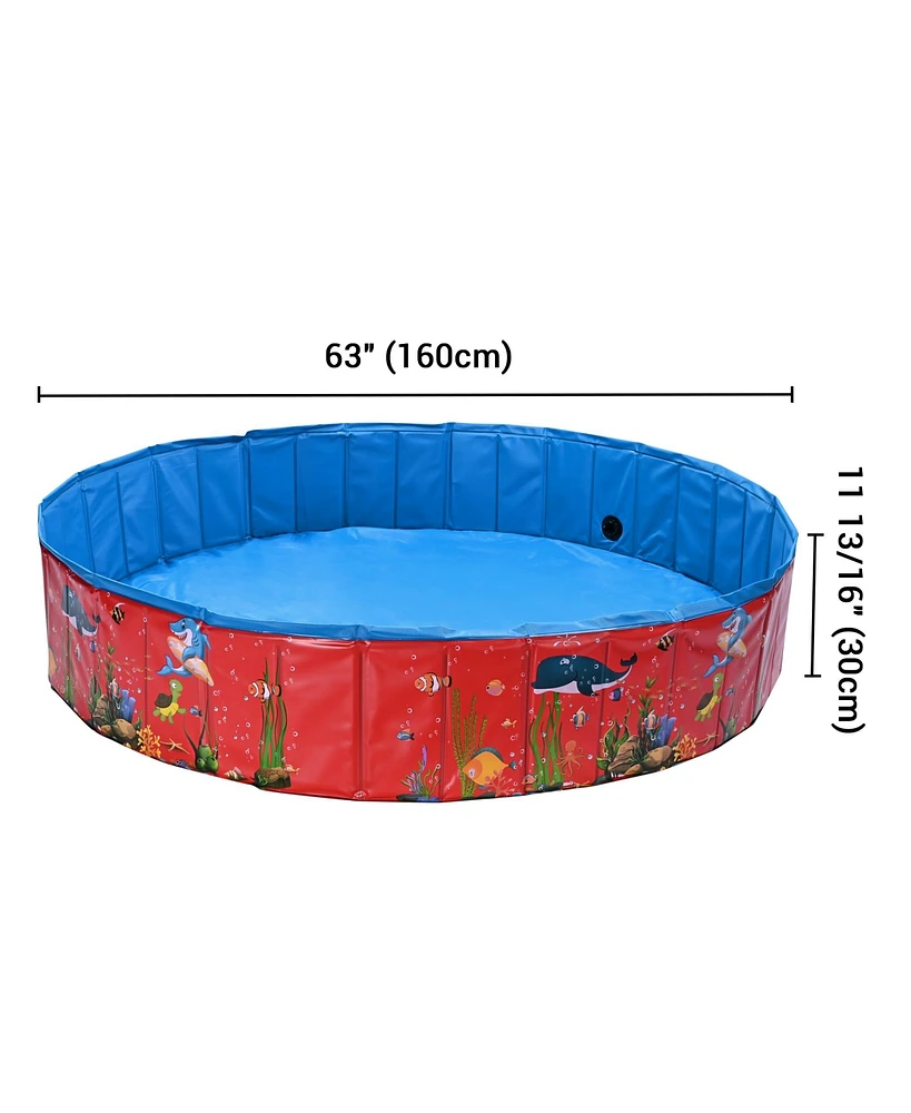 Foldable Pet Swimming Pool Anti-slip Pvc Portable Bath Tub for Dog Cat Outdoor