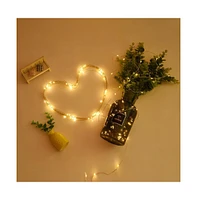 66 ft Led String Lights Battery Operated Starry Fair Rope Lights 8 Modes Remote Christmas