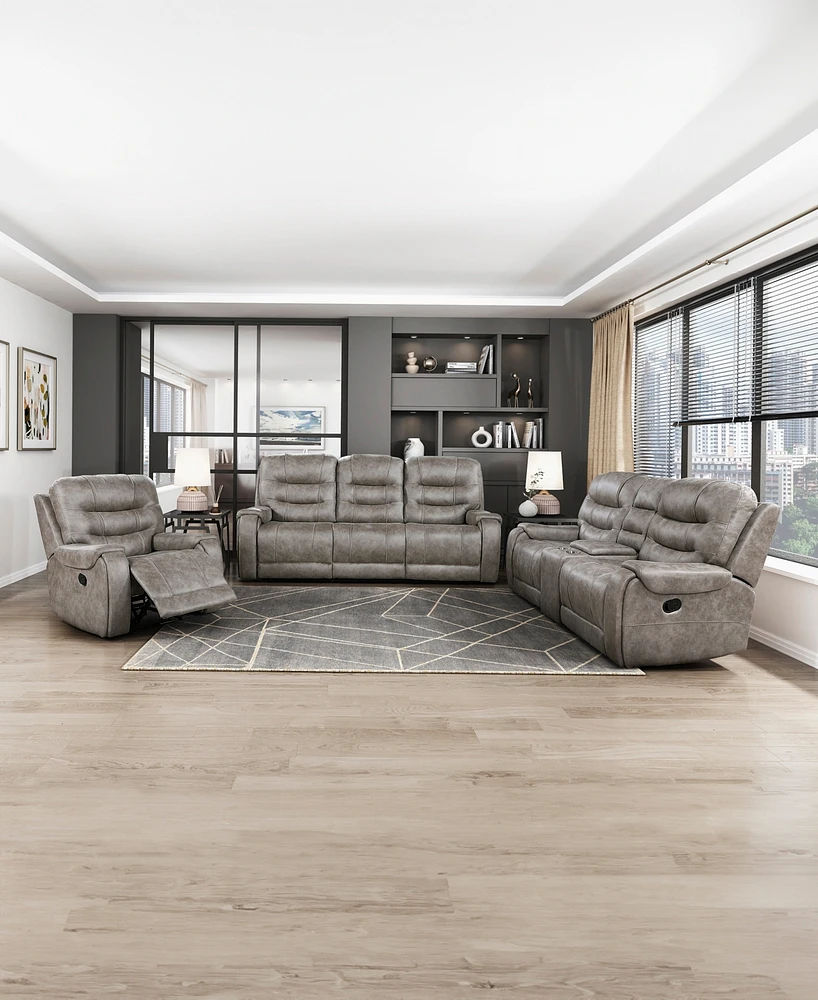 Homelegance White Label Gabi 77" Double Reclining Love Seat with Center Console