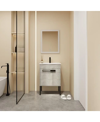 24" Bathroom Vanity, Freestanding or Floating Optional