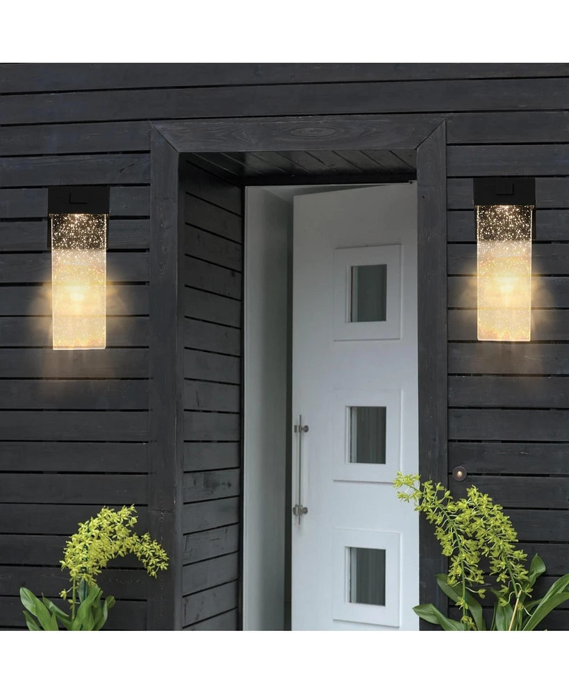 Outdoor waterproof transparent Led crystal wall lamp (2 packs) with Light sense