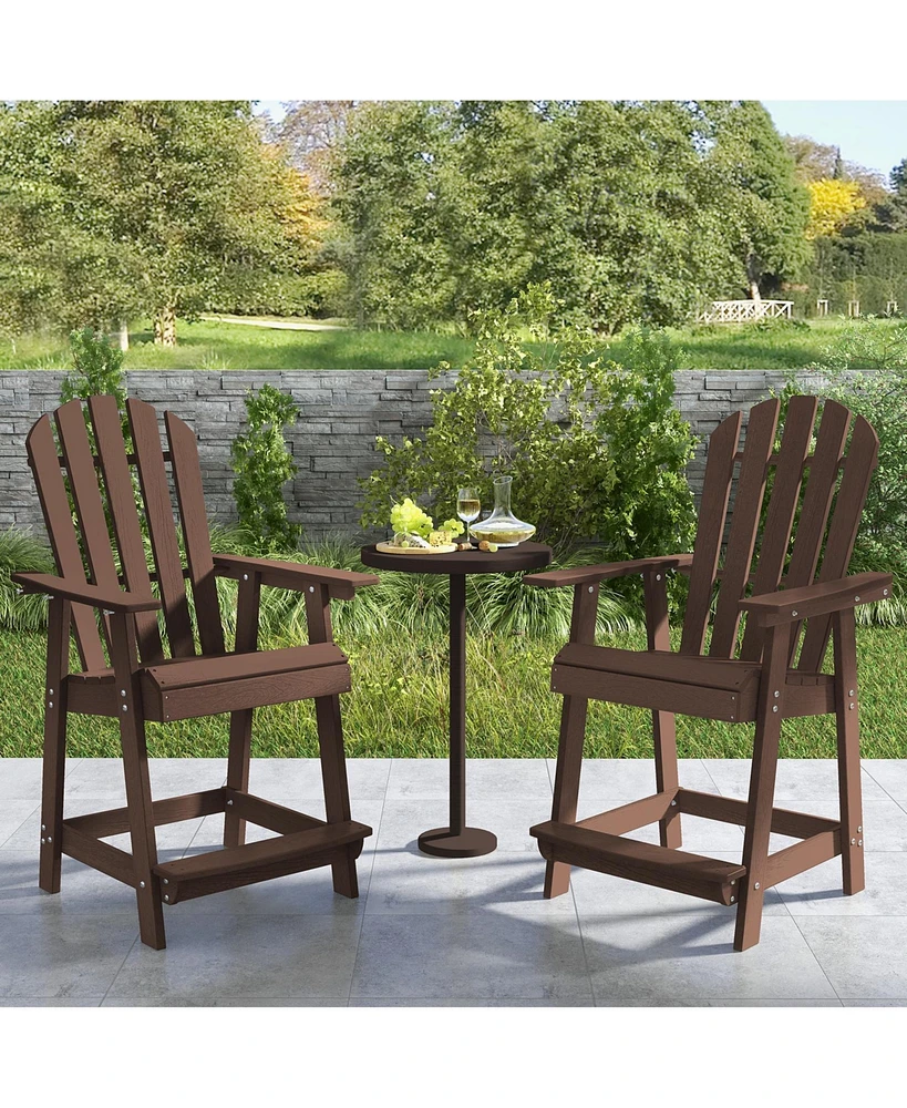 Hdpe Patio Chair with Armrest and Footrest for Indoor Outdoor